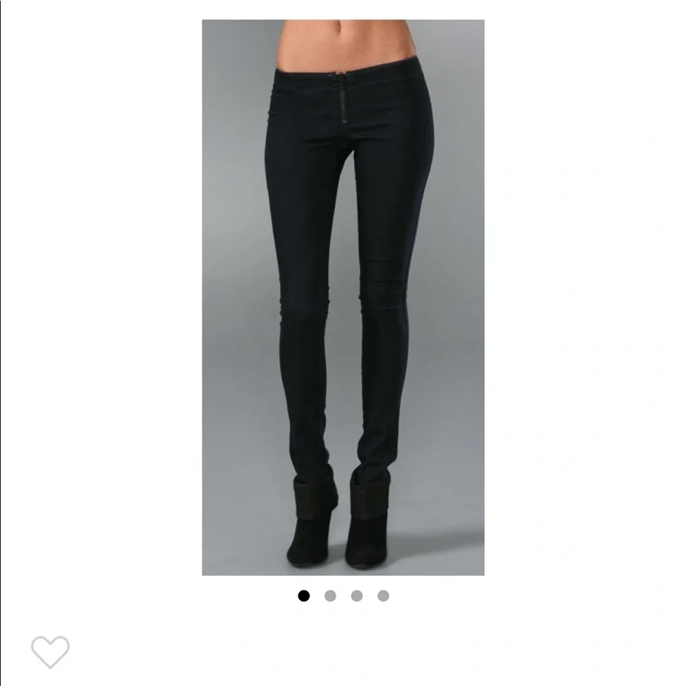 Alice + Olivia Front Zip Denim Leggings 2
